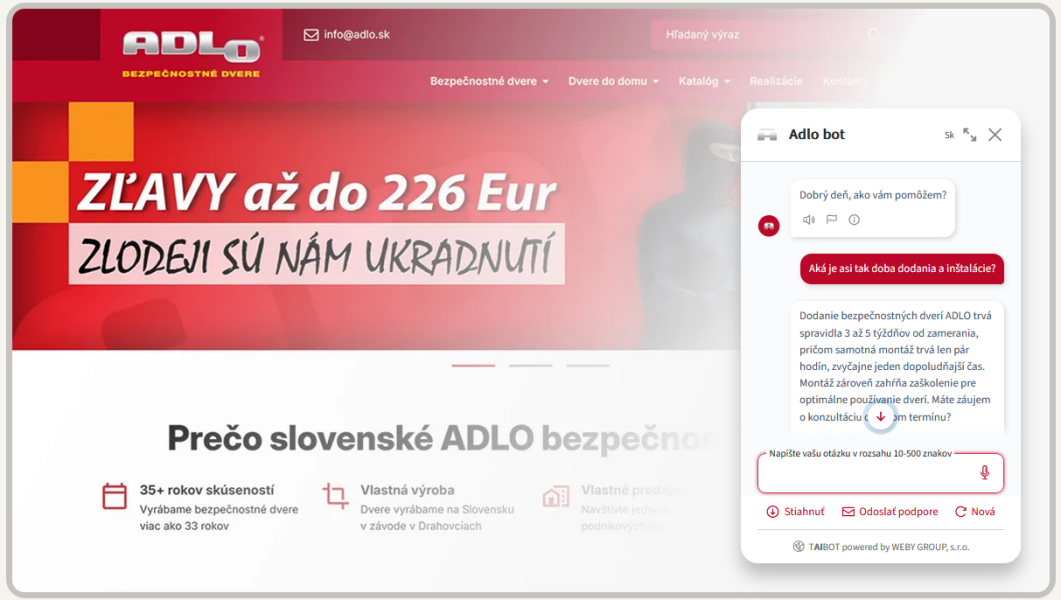 AI chatbot pre stavebné firmy: Predávajte svoje služby a stavebný materiál aj vtedy, keď máte zatvorené AI chatbot pre stavebné firmy: Predávajte svoje služby a stavebný materiál aj vtedy, keď máte zatvorené